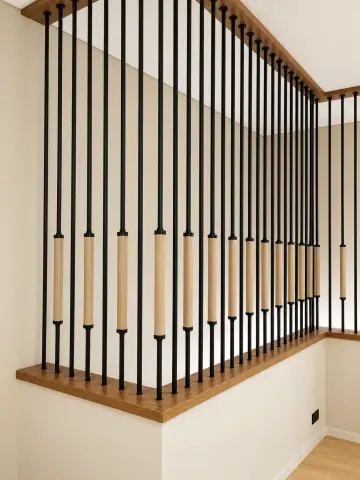 Дизайнерская лестница с эксклюзивным ограждением — фото 3